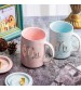Mr and Mrs Coffee Mugs for Wedding Engagement Anniversary Gift - Ceramic Marble Cups 350ml with Gift Card